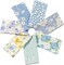42Pcs - 100% Cotton Boys Fabric Squares,5 Inch Quilting Supplies Clearance Blue Floral